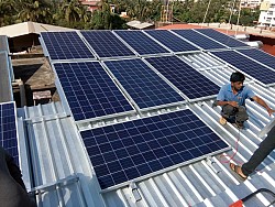 10 kw solar rooftop net metering plant installed and commissioned at Mr. Vasudev Shenoy Kudupi's residence
